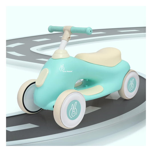 R for Rabbit Speedster Zoomy Push Ride-On for Baby, Wide TPE Wheels with Ergonomic & Comfortable Seat, Non Slip Footrest for 1 to 4 Years Kids, 20 Kgs Weight Capacity (Green Cream)