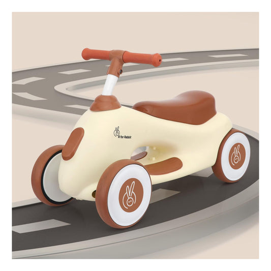 R for Rabbit Speedster Zoomy Push Ride-On for Baby, Wide TPE Wheels with Ergonomic & Comfortable Seat, Non Slip Footrest for 1 to 4 Years Kids, 20 Kgs Weight Capacity (Cream Brown)
