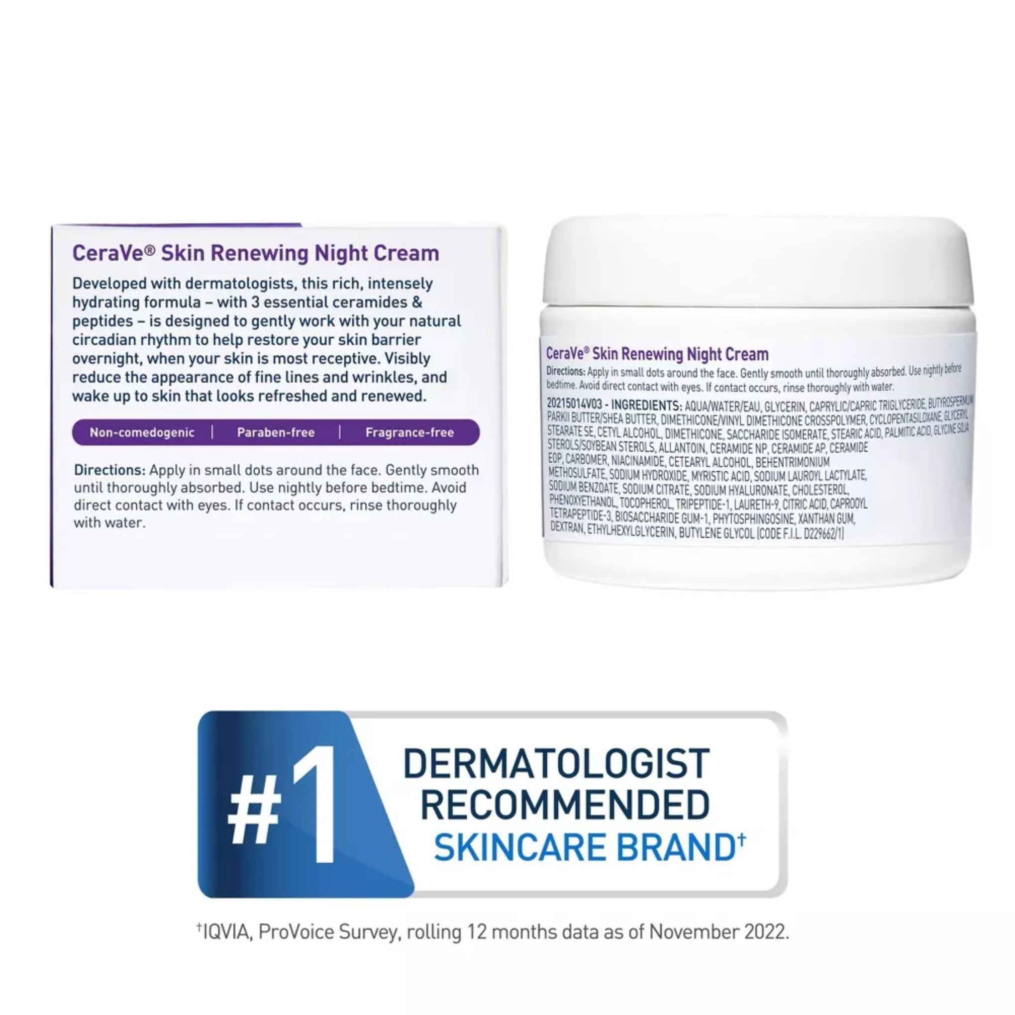 CeraVe Skin Renewing Night Cream Face Moisturizer - 1.7 fl oz
