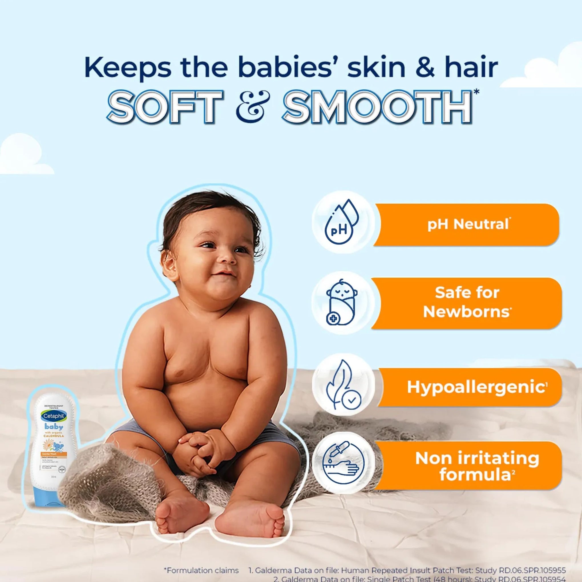 Cetaphil Baby Gentle Wash with organic calendula 230ml | baby body wash | gentle wash