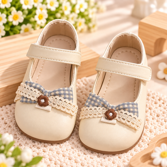 SMILE BABY beige girls Mary Jane shoes product view
