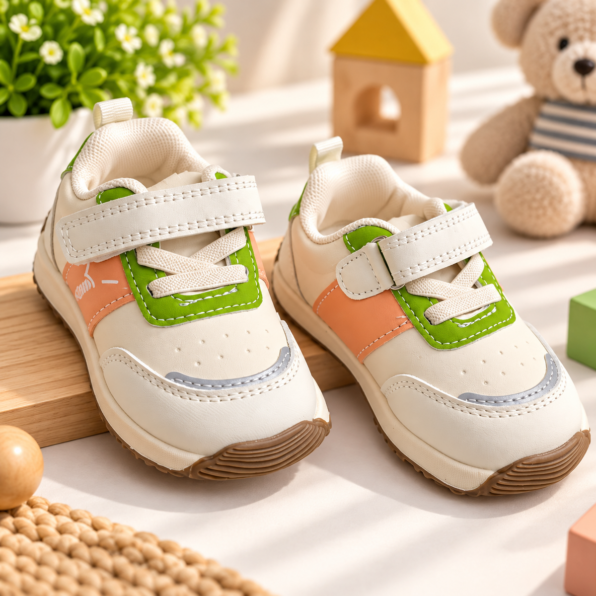 SMILE BABY white baby sneakers product pair