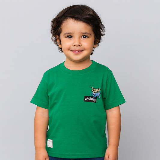 Smile Baby Green Dragon Ball Graphic T-Shirt for Boys – Comfortable Cotton Tee (Age 4 to 14 Years)