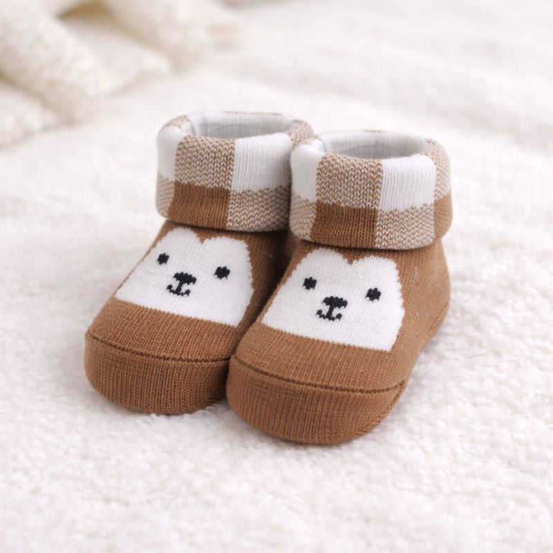 Baby Boys Winter Socks – Pack of 3 | Soft Warm Infant Socks with Cute Designs | Newborn Socks for Boys (0–12 Months)