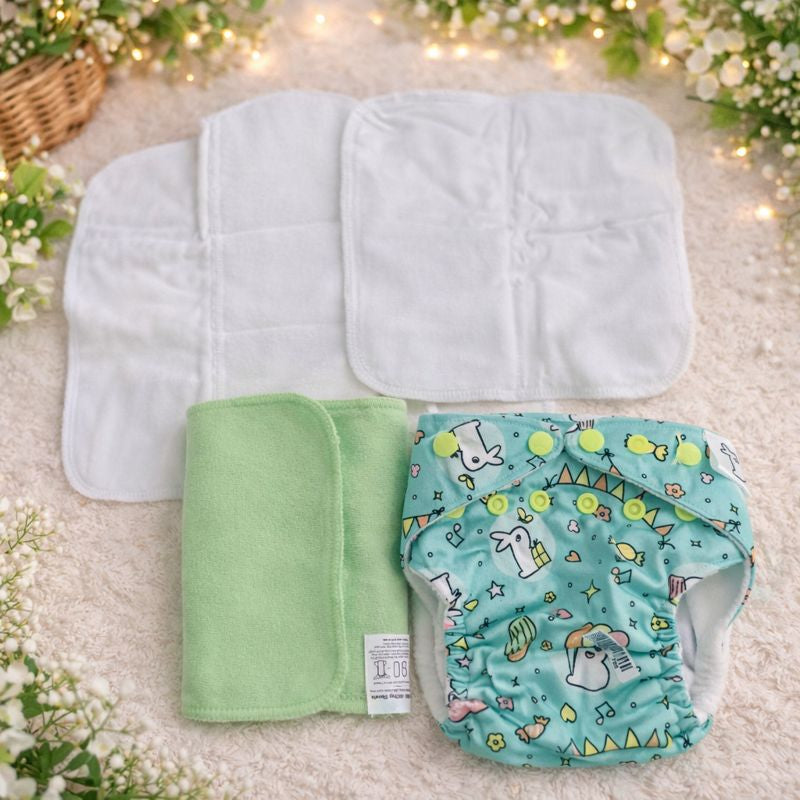 SuperBottoms Reusable Cloth Diaper with High-Absorbency Inserts | Adjustable & Washable Baby Diaper | Eco-Friendly