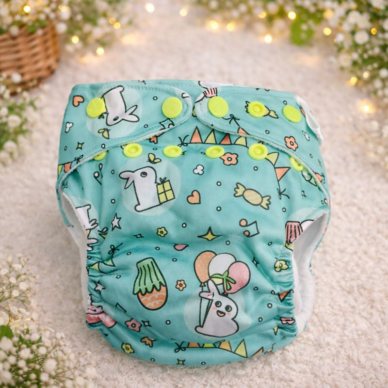 SuperBottoms Reusable Cloth Diaper with High-Absorbency Inserts | Adjustable & Washable Baby Diaper | Eco-Friendly