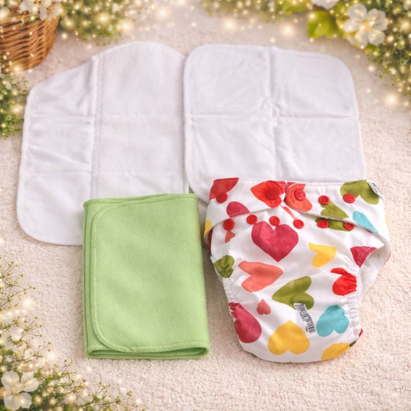 SuperBottoms Reusable Cloth Diaper with Absorbent Inserts | Adjustable & Washable Baby Diaper | Eco-Friendly & Leak-Proof