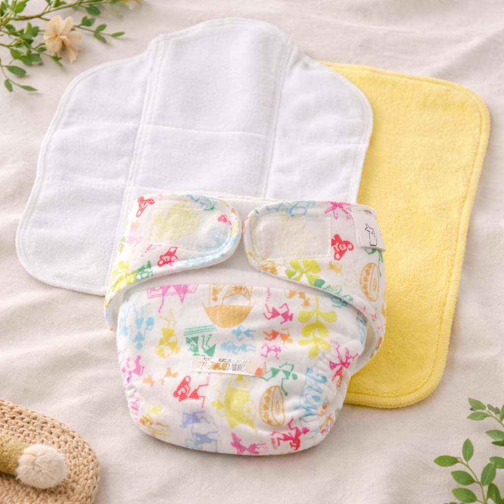 superbottoms Newborn Uno Cloth Diaper-Reusable And Washable Cloth Diaper For Newborn Babies From 0-3 Months (0-7 Kg),Softest And Safest Newborn Baby Cloth Diapers With Dry Feel Magic Pad (White Warli)