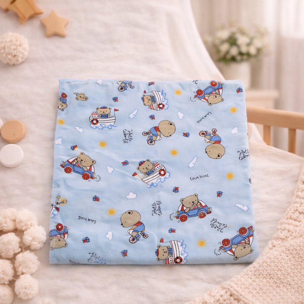 BABIANO Baby Cotton Napkins / Hankies (Pack of 10) – Soft, Absorbent & Skin-Friendly for Newborns and Babies