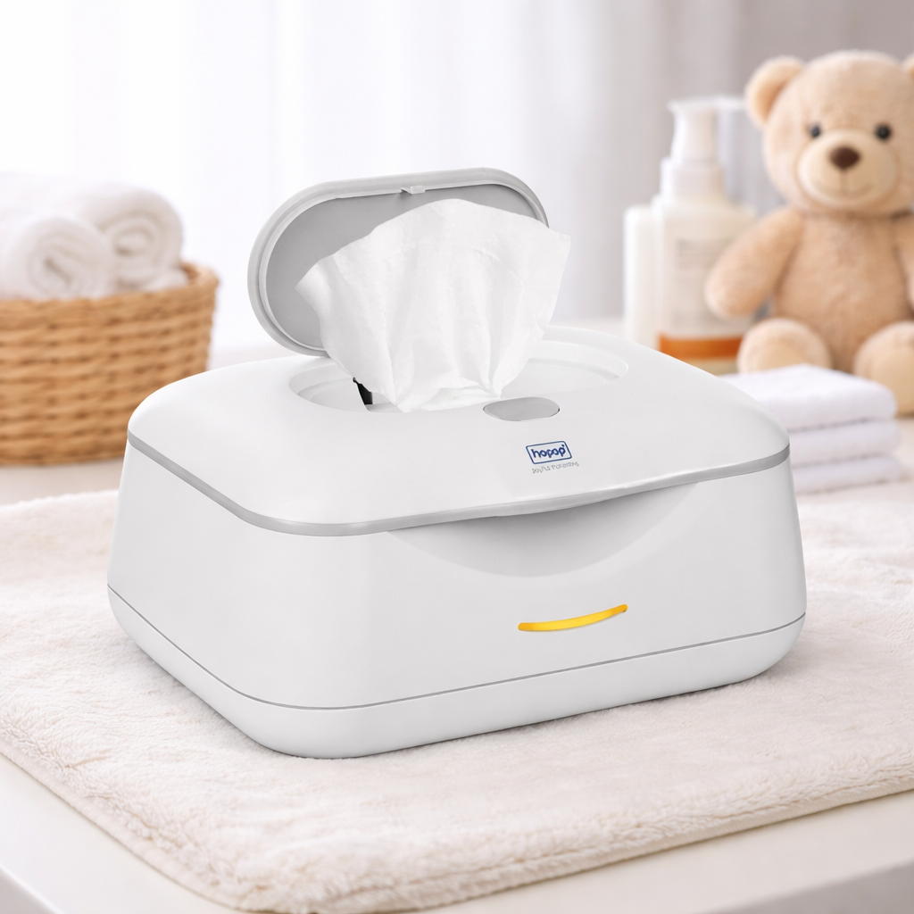 Hopop Baby Wipes Warmer | Universal Design,Fits almost All Baby Wet Wipes Dispenser | Keep Your Baby's Wipes Warm and Cozy | Easy & Convenient to use | In Built Night Light | White
