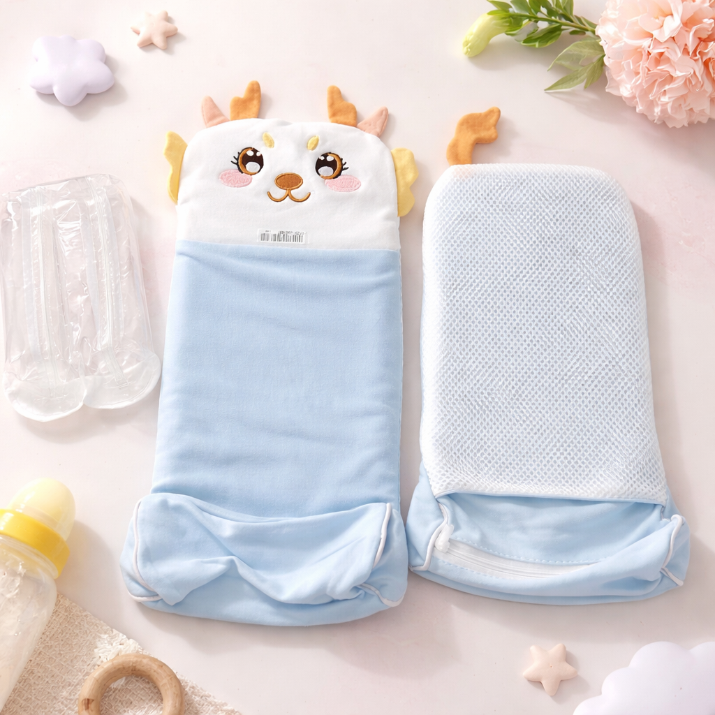 Smile Baby New Born Head Guard Pillow | Adjustable Baby Support Pillow with Millet Filling & Breathable Mesh (0–1 Year)