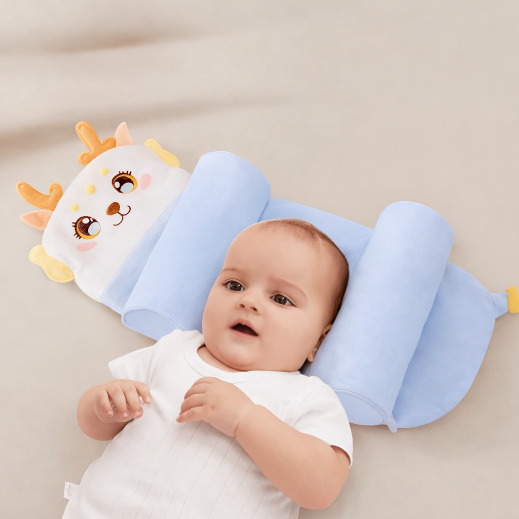Smile Baby New Born Head Guard Pillow | Adjustable Baby Support Pillow with Millet Filling & Breathable Mesh (0–1 Year)