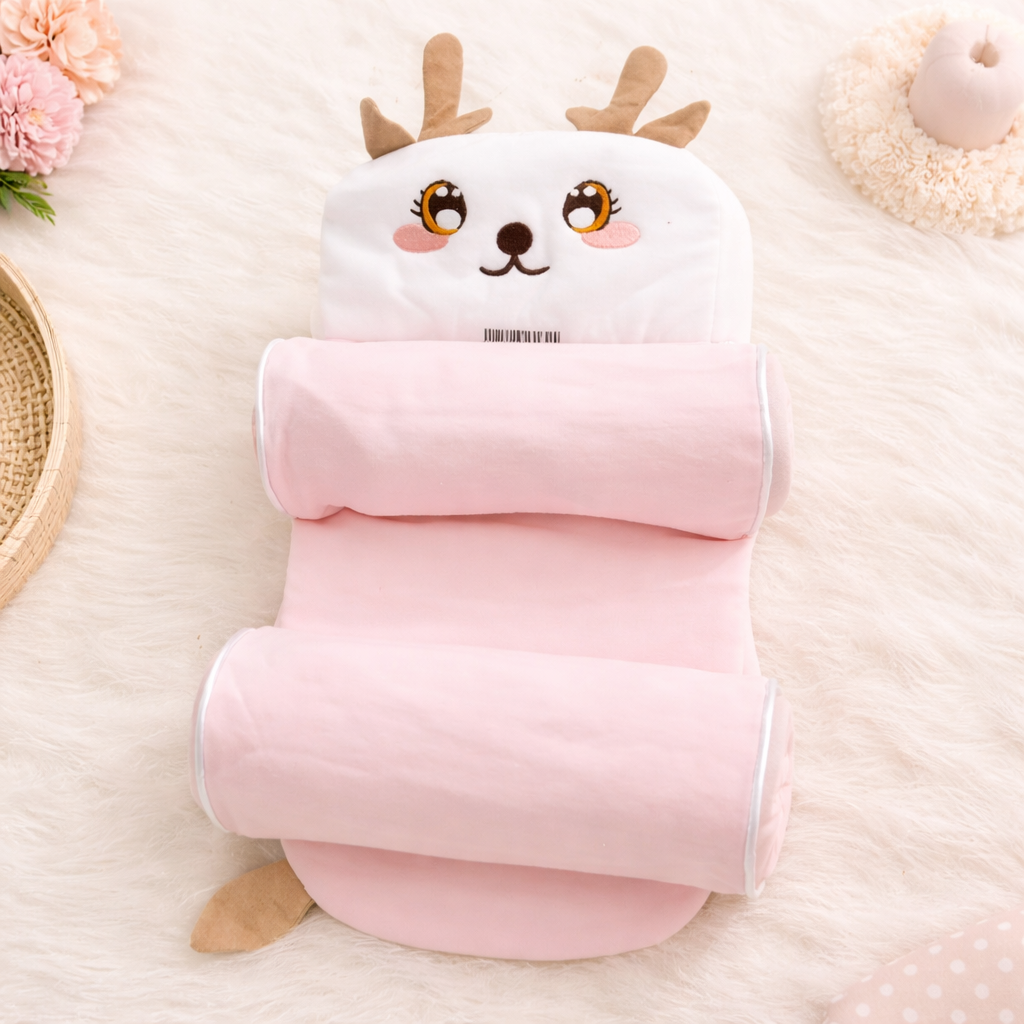 Adjustable Baby Head Shaping Pillow with Natural Millet Filling | Breathable Cotton Infant Support Pillow for Newborns | Soft, Washable & Comfortable