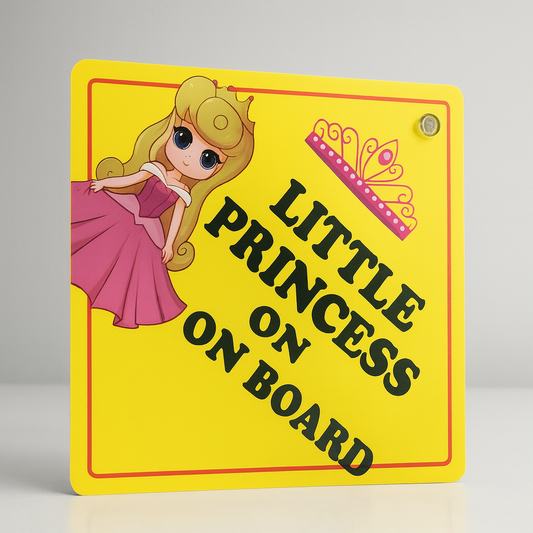 Little Angel / Little Princess On Board Car Sign – Cute Cartoon Girl Design with Strong Suction Cup