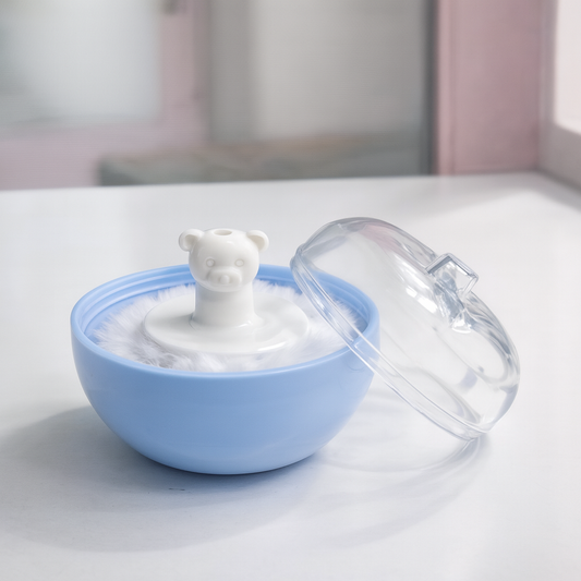 Smile Baby Powder Puff – Soft & Gentle Bear Handle Puff for Newborns & Kids | Available in 5 Colors