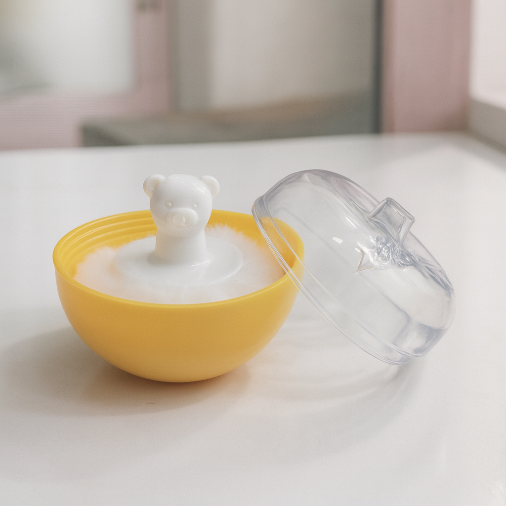 Smile Baby Powder Puff – Soft & Gentle Bear Handle Puff for Newborns & Kids | Available in 5 Colors