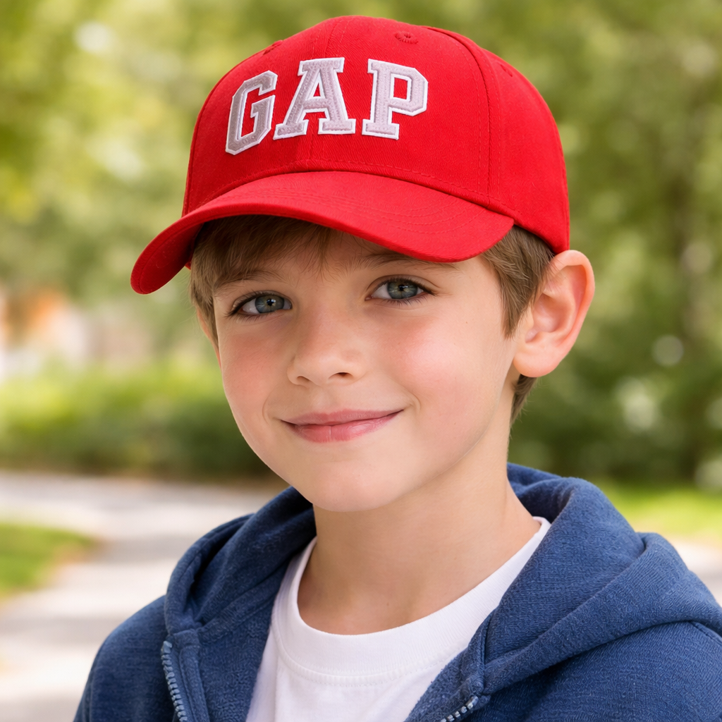 SMILE BABY Big Size Kids Baseball Cap – Adjustable Cotton Cap for Boys & Girls (Fawn, Pink, Red)