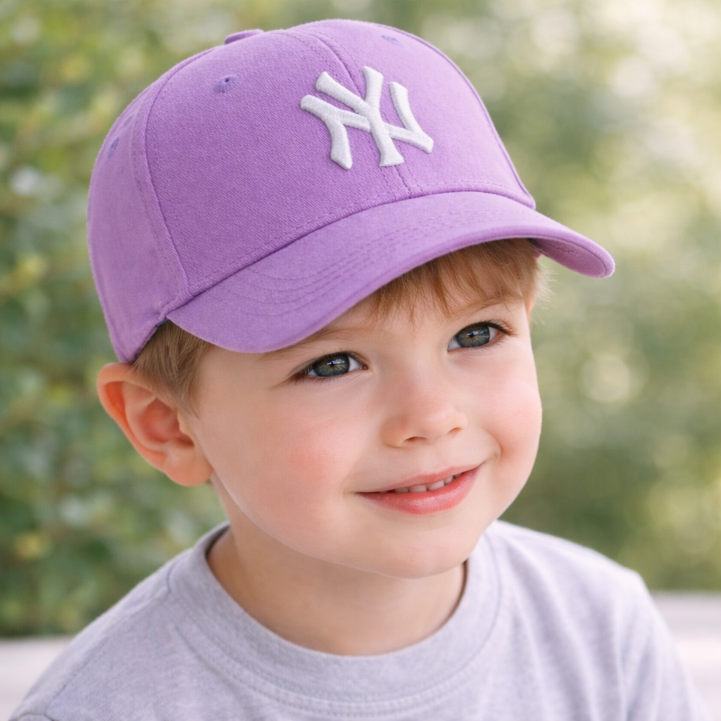 SMILE BABY Cap (Big Size) – Adjustable Kids Purple Baseball Cap for Boys & Girls
