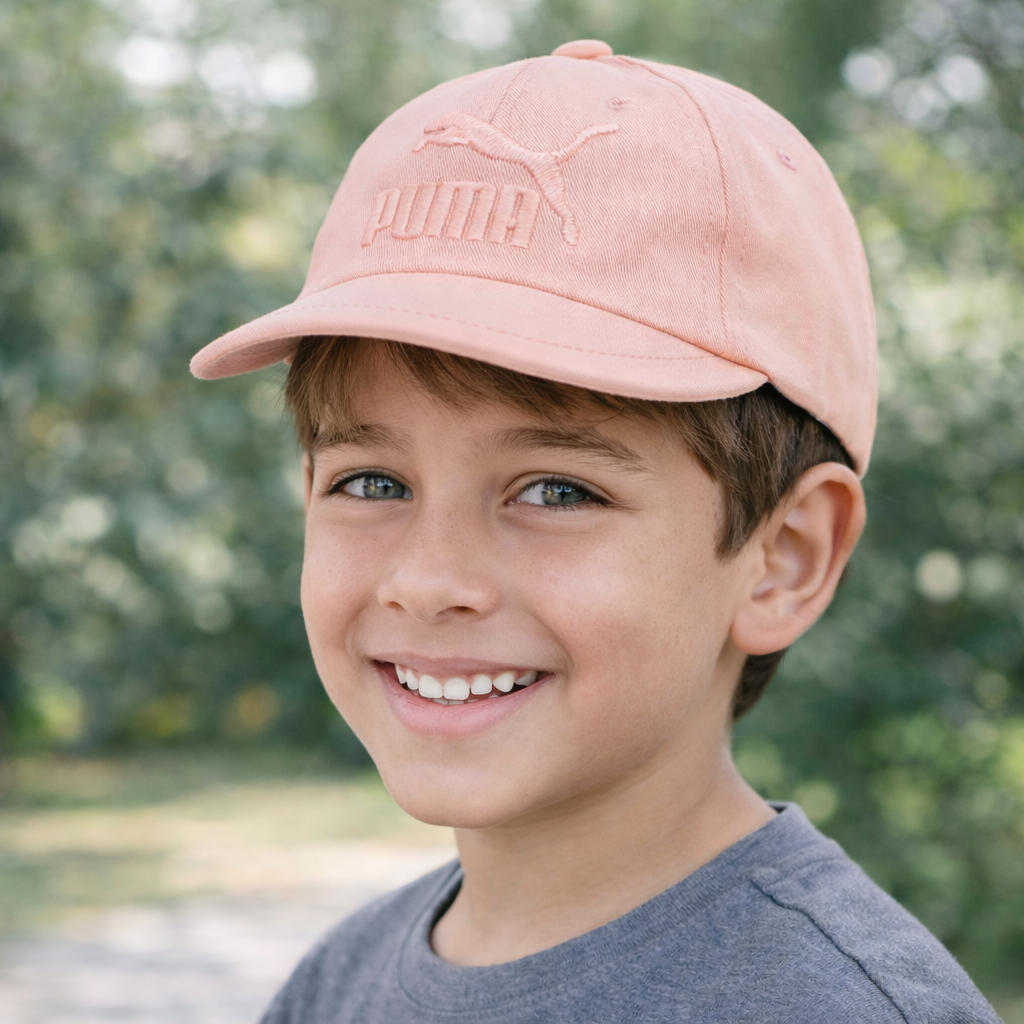 Smile Baby CAP (SMALL SIZE) – Kids Adjustable Cotton Baseball Cap | Pink, Red & White