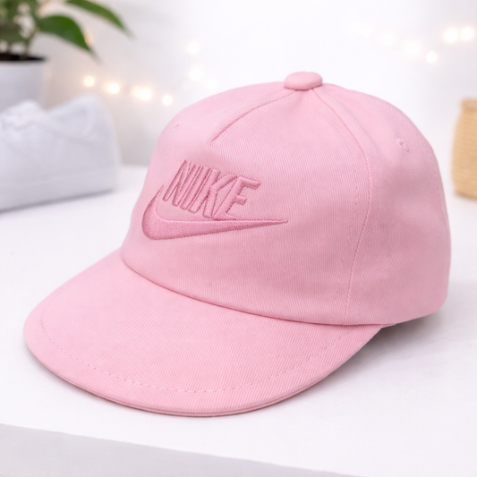 Smile Baby Kids Cap – Small Size Adjustable Cotton Cap for Boys & Girls (Pink / Black / Fawn)