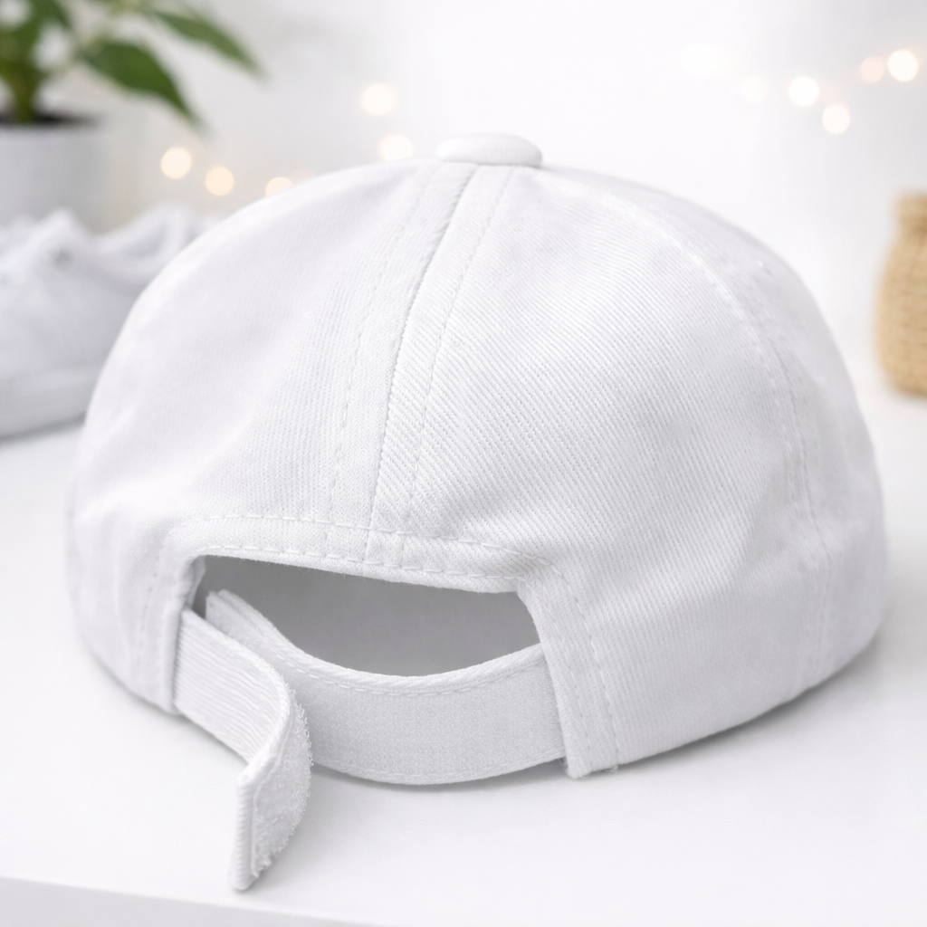 Smile Baby CAP (SMALL SIZE) – Kids Adjustable Cotton Baseball Cap | White, Navy, Black & Red