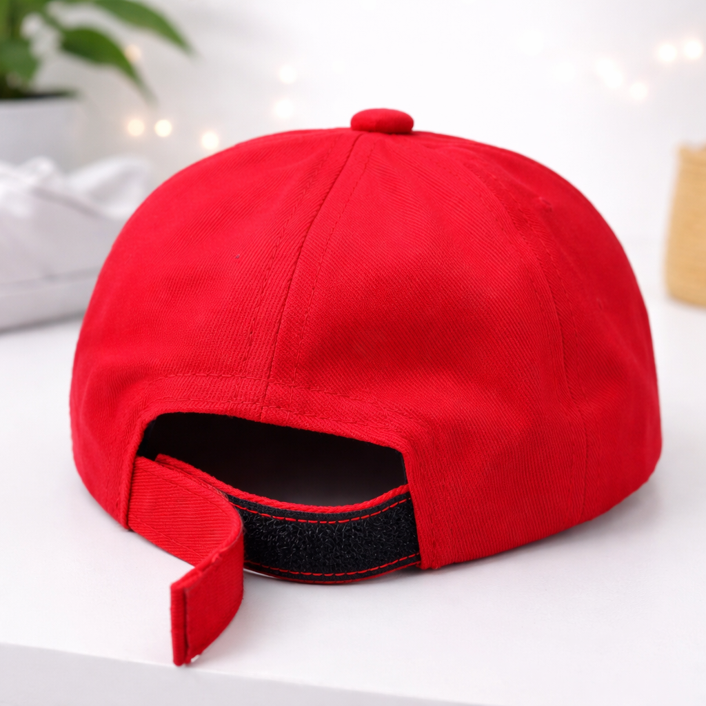 Smile Baby CAP (SMALL SIZE) – Kids Adjustable Cotton Baseball Cap | Navy & Red