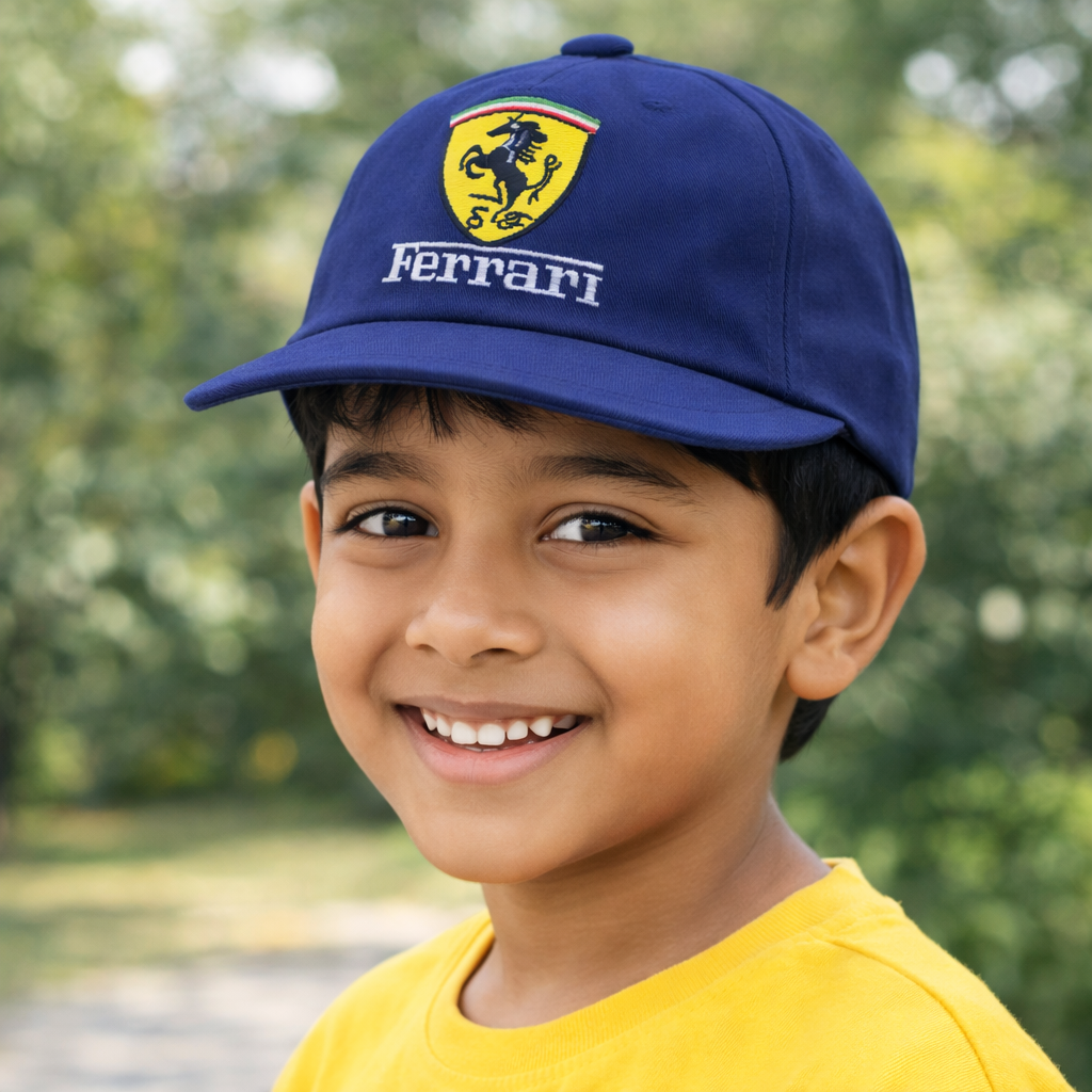 Smile Baby CAP (SMALL SIZE) – Kids Adjustable Cotton Baseball Cap | Navy & Red