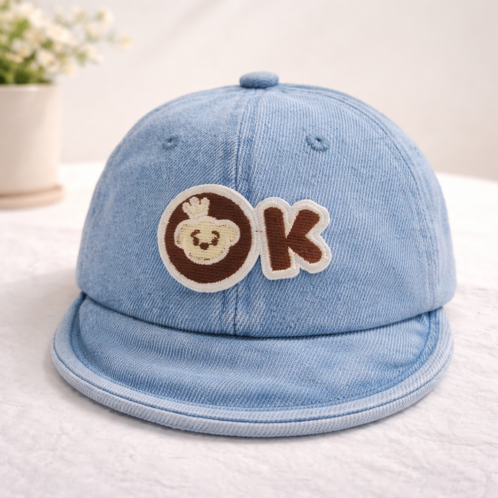 Smile Baby Denim Cap – Medium Size | Soft Adjustable Kids Cap | Available in L.DENIM & D.DENIM