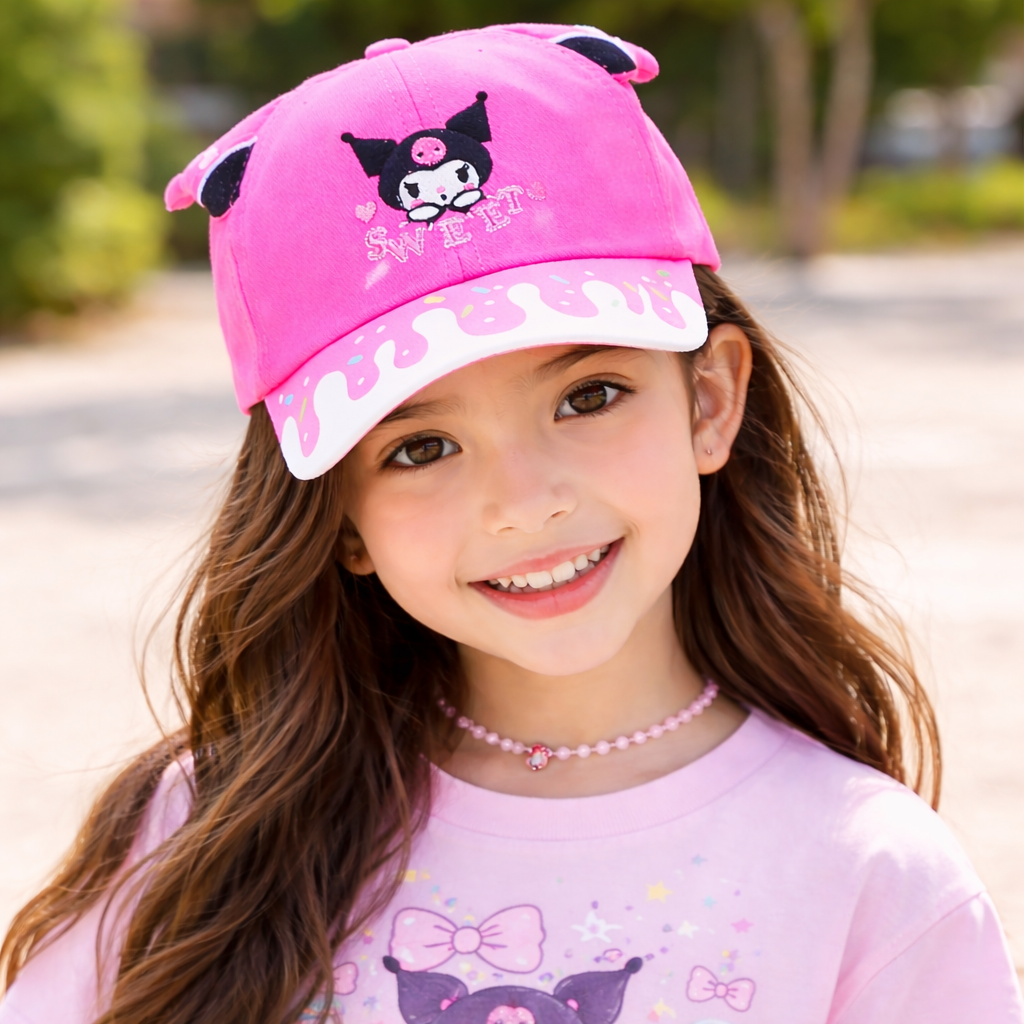 SMILE BABY Cap (Big Size) – Cute Cartoon Embroidered Kids Cap with Sprinkle Brim