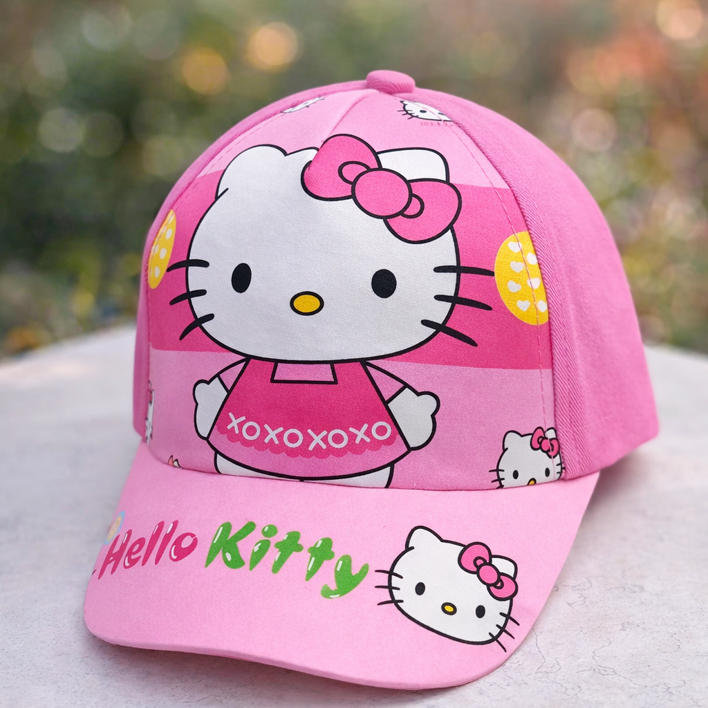 SIMLE Baby Cap (Big Size) – Pink Colour | Cute Cartoon Print Adjustable Kids Cap