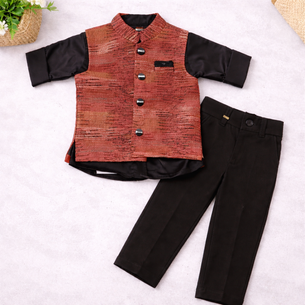 Little Collars Boys Set (18 Months to 4 Years) – Premium Waistcoat & Pant Formal Outfit