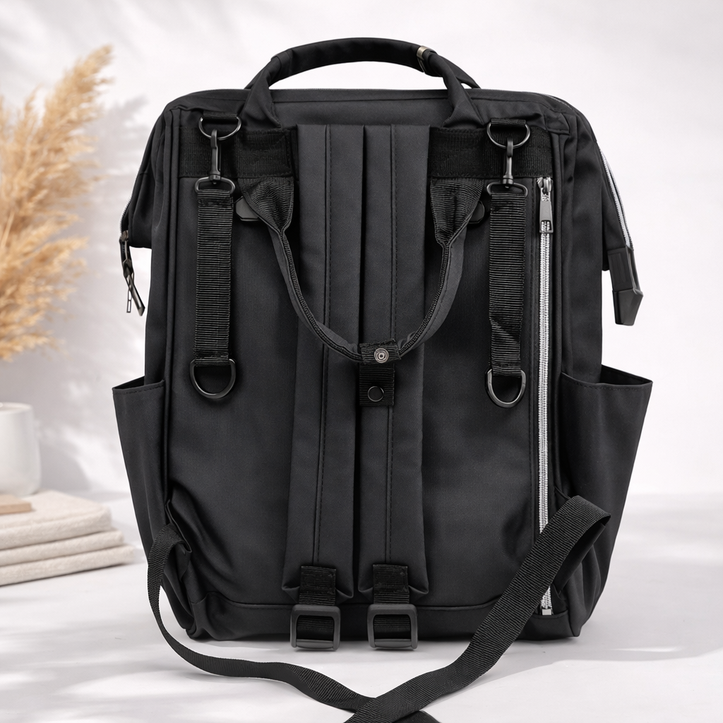 MEE MEE Mother Diaper Bag Backpack – Multi-Functional Baby Care Maternity Bag with Large Storage Compartments | Waterproof Travel Mommy Bag (BLK, D.GREY, L.GREY)