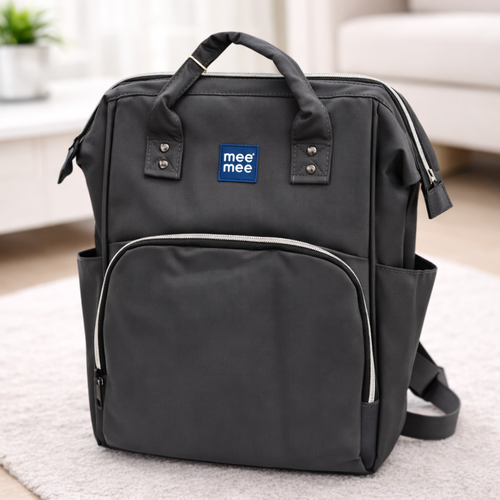 MEE MEE Mother Diaper Bag Backpack – Multi-Functional Baby Care Maternity Bag with Large Storage Compartments | Waterproof Travel Mommy Bag (BLK, D.GREY, L.GREY)