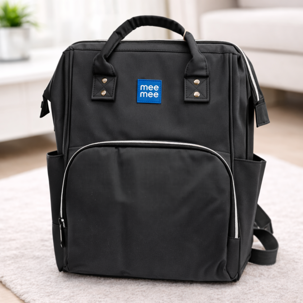 MEE MEE Mother Diaper Bag Backpack – Multi-Functional Baby Care Maternity Bag with Large Storage Compartments | Waterproof Travel Mommy Bag (BLK, D.GREY, L.GREY)