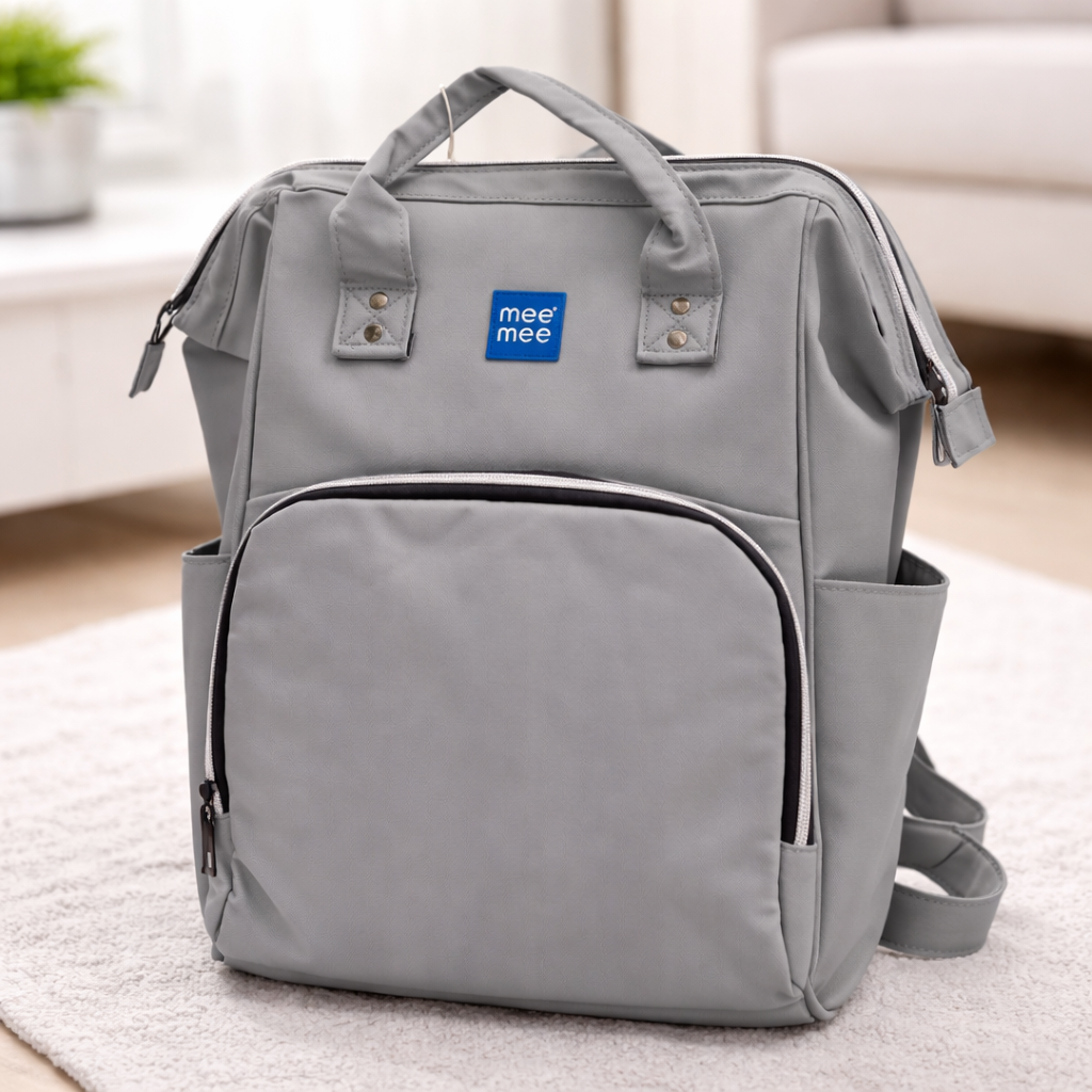 MEE MEE Mother Diaper Bag Backpack – Multi-Functional Baby Care Maternity Bag with Large Storage Compartments | Waterproof Travel Mommy Bag (BLK, D.GREY, L.GREY)