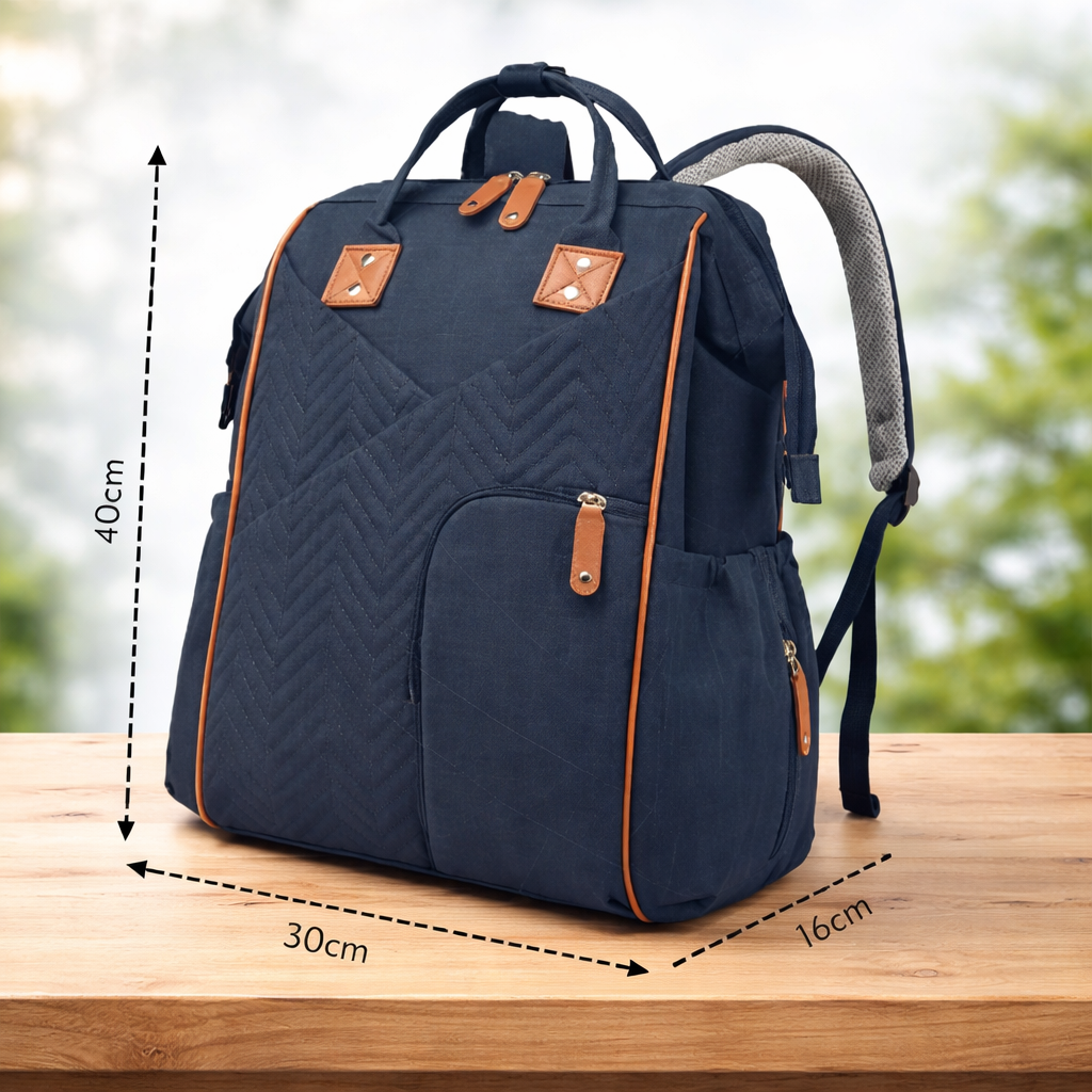 MEE MEE Multi-Function Diaper Backpack | Large Capacity Baby Bag with Insulated Bottle Pockets | L.GREY, NAVY, BLK, PINK