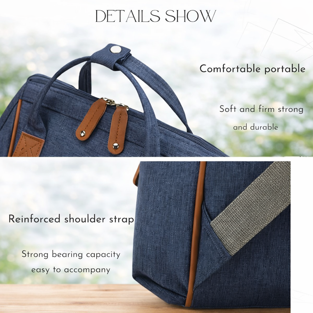 MEE MEE Multi-Function Diaper Backpack | Large Capacity Baby Bag with Insulated Bottle Pockets | L.GREY, NAVY, BLK, PINK