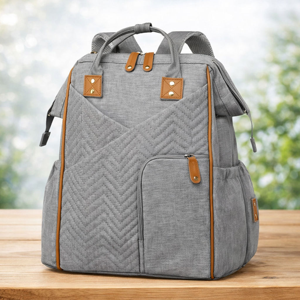 MEE MEE Multi-Function Diaper Backpack | Large Capacity Baby Bag with Insulated Bottle Pockets | L.GREY, NAVY, BLK, PINK