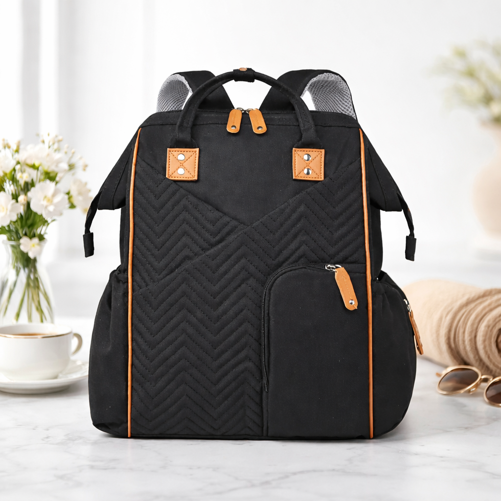 MEE MEE Multi-Function Diaper Backpack | Large Capacity Baby Bag with Insulated Bottle Pockets | L.GREY, NAVY, BLK, PINK