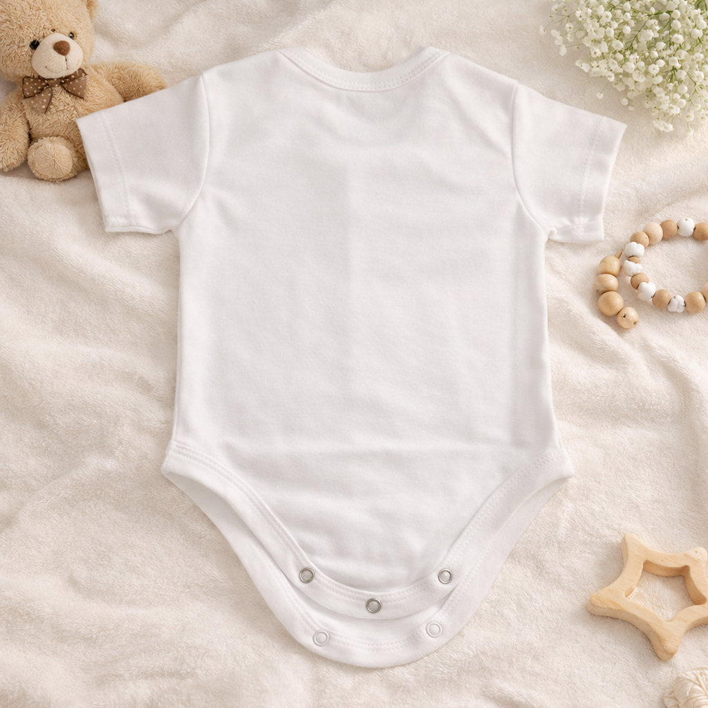 BEN BENNY Newborn Baby Bodysuit – “I ❤️ Mom Dad” Printed Romper, Soft Cotton Short Sleeve Onesie
