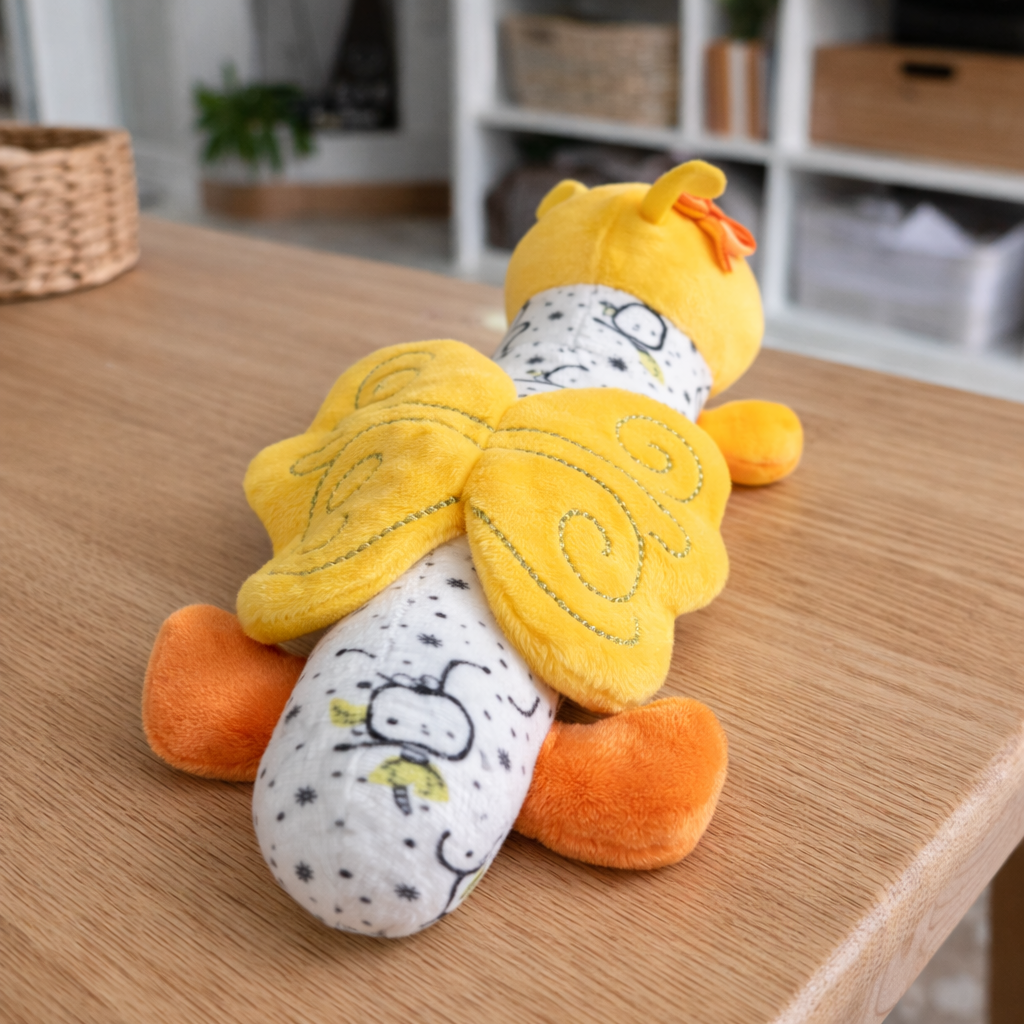 SMILE BABY Soft Plush Butterfly Caterpillar Toy – Cuddly Baby Sensory Toy with Embroidered Face & Soft Wings