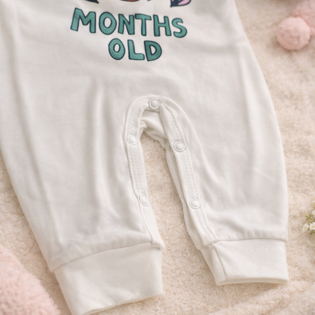 BEN BENNY Baby 5 Months Milestone Romper – I Am 5 Months Old Printed Full Sleeve Cotton Bodysuit (Size M)