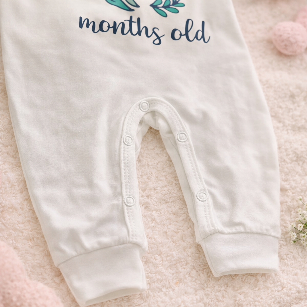 BEN BENNY Baby 6 Months Milestone Romper – I Am 6 Months Old Printed Full Sleeve Cotton Bodysuit (Size L)