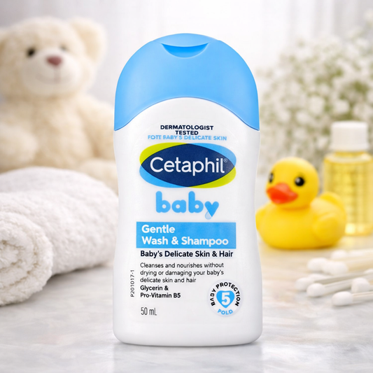 Cetaphil Baby Gentle Wash & Shampoo – Tear-Free Cleanser for Baby’s Delicate Skin & Hair (50 ml)