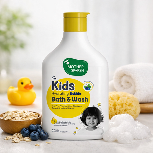 Mother Sparsh Kids Hydrating Bubble Bath & Wash – Tear-Free Formula with Blueberry & Natural Oatmeal