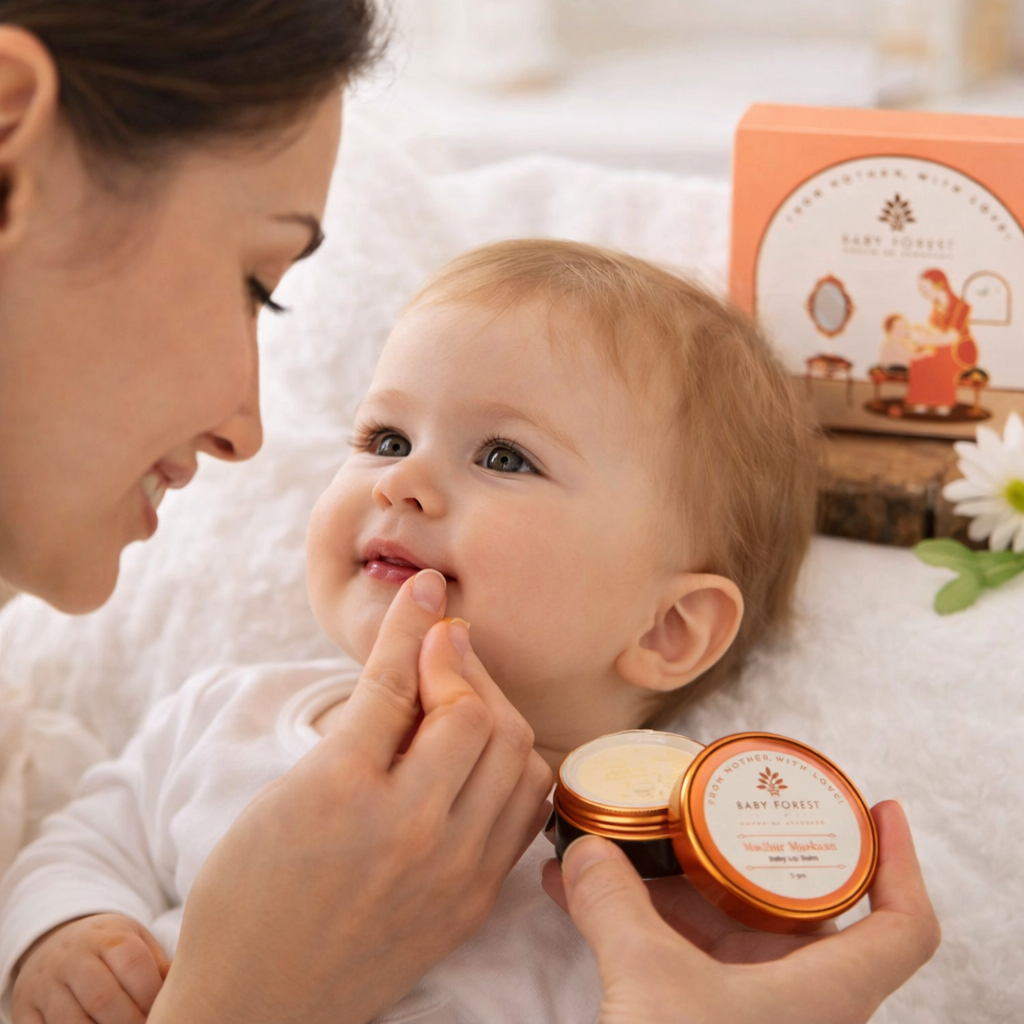 Baby Forest Madhur Muskaan Baby Lip Balm | Ayurvedic Lip Care for Babies | Gentle & Edible-Safe Formula (5 g)