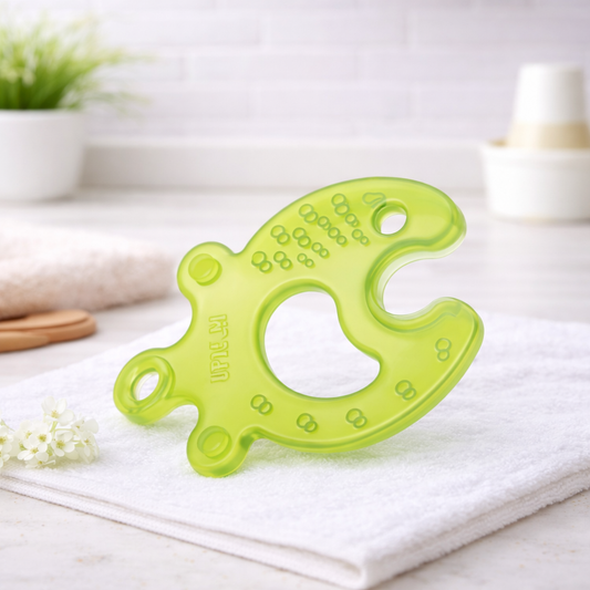 Farlin Educational Smiley Baby Teether (Green & Pink) | BPA-Free | Puzzle Concept Teething Toy | Easy Grip | 4+ Months