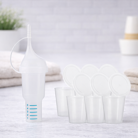 Farlin Doctor J. Baby Medicine Dispenser with Feeding Cups (1 Dispenser + 6 Cups) – Safe, Accurate & Easy Medicine Feeding for Babies (0+ Months)