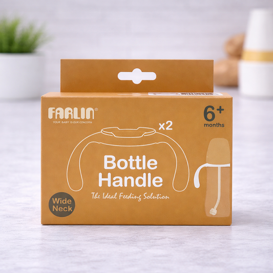 Farlin Wide Neck Bottle Handle (2 pcs) | BPA-Free Ergonomic Grip | Easy Hold for Babies 6+ Months