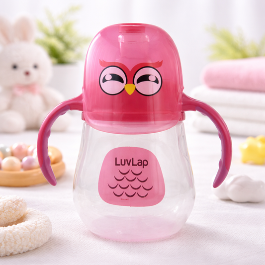 LuvLap 210 ml No-Spill Baby Sipper Cup with Soft Spout & Easy Grip Handles | BPA-Free | Leakproof | 6+ Months (Pink, Yellow)